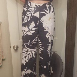 Cropped Floral Flare Pants